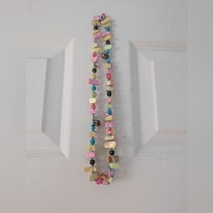 mixed color stone bead necklace. adult necklace